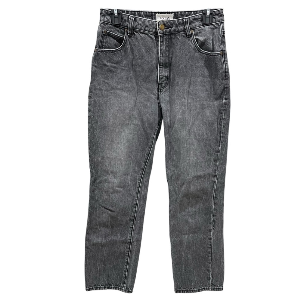 Rolla's Original Cropped Straight Washed Black Jeans Size 28